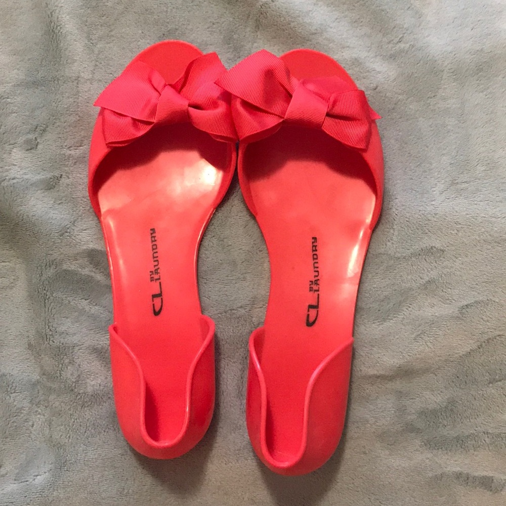 Hot pink jelly bow sandals size 10
